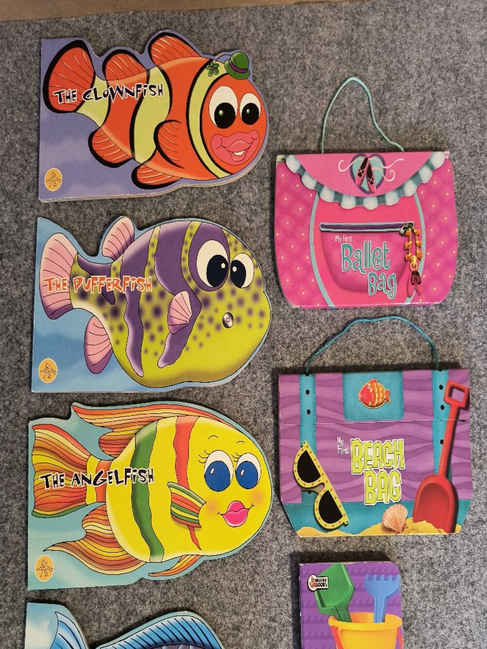 Kids Board Book Lot Fish Shaped Books Beach Bag Ballet Bag Toddler Preschool
